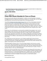 Check With Climate Scientists for Views on Climate